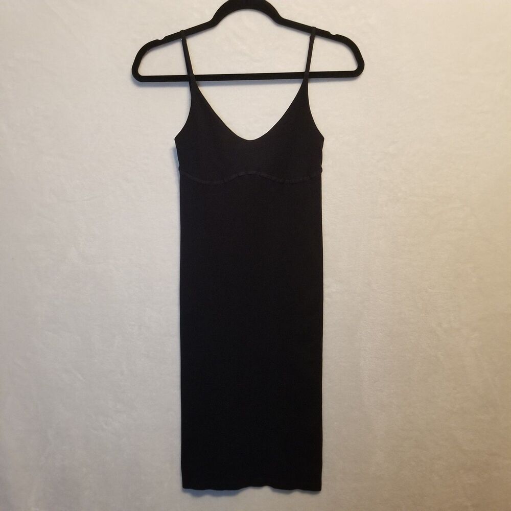 Free People Intimately M/L Dress Shaping Slip Built In Bra Stretch Black Classic